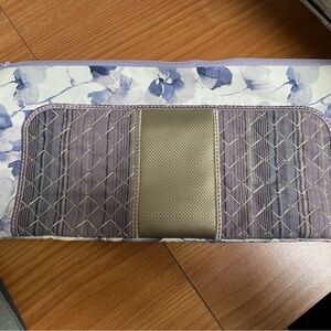 Floral Purple and Gold Zippered Clutch— Brand New